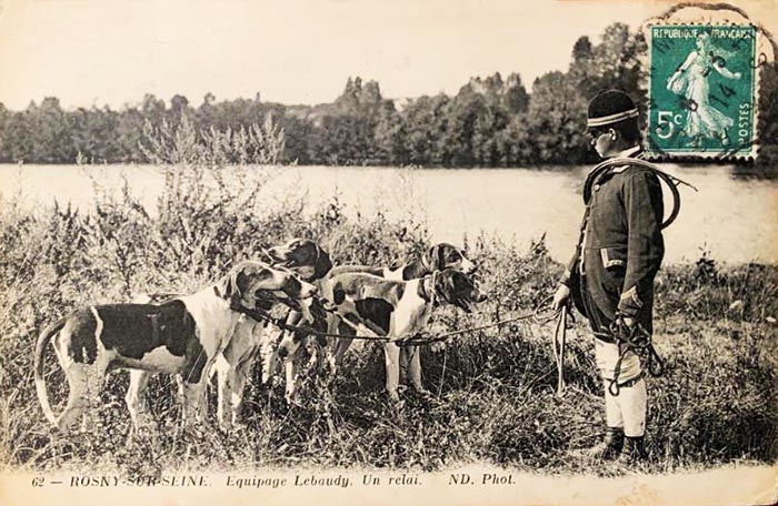 Carte postale (1900-1914) - Don à la Société de Vènerie - Equipage Lebaudy